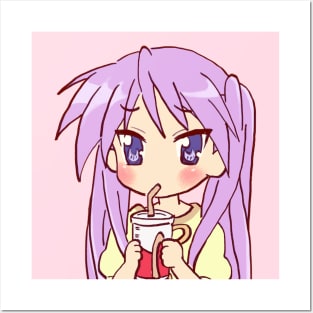 pastel kagami hiiragi drinking soda / lucky star Posters and Art